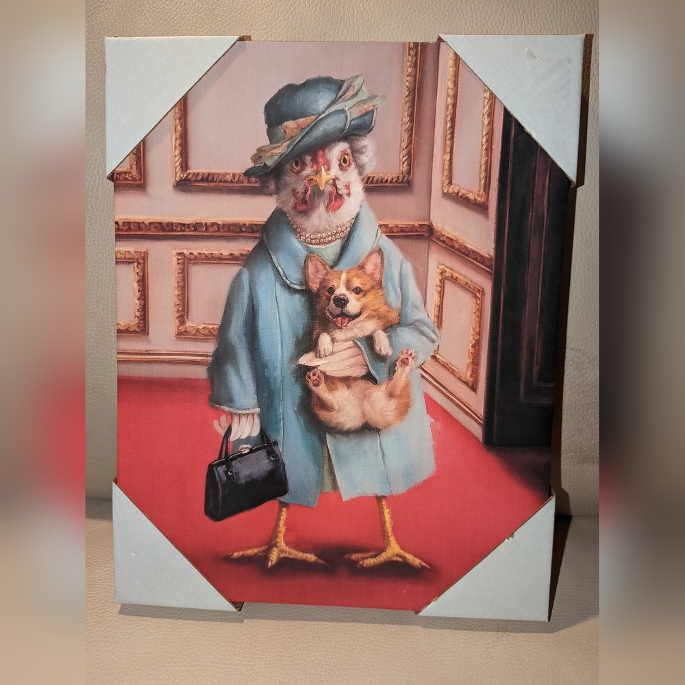 Corgi and Queen Wrapped canvas wall art!!!